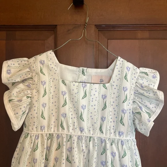 Smockingbird Floral White and Green Dress - Picture 3 of 5